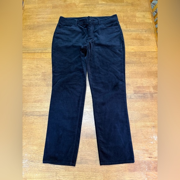 Talbots Signature Black Velvet Straight Leg Pants 14 - Picture 1 of 10